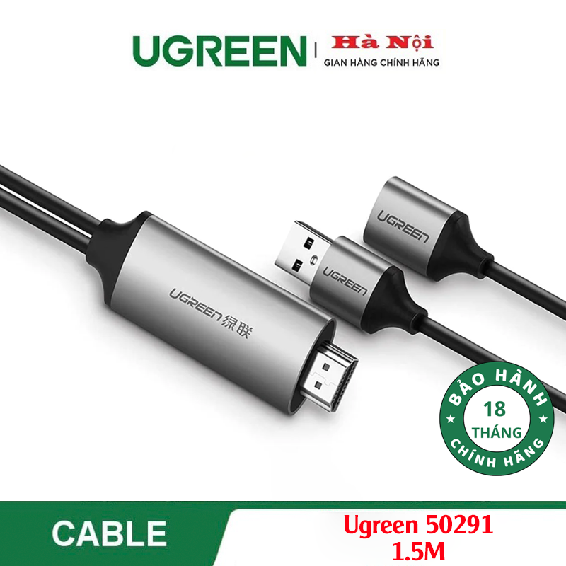 Ugreen 50291 Dây, Cáp Chuyển Đổi USB (Micro, Lightning, Type-C) to HDMI dài 1,5M