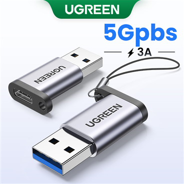 ugreen 50533 bộ chuyển đổi USB 3.0-A sang USB-C M/Fmàu xám