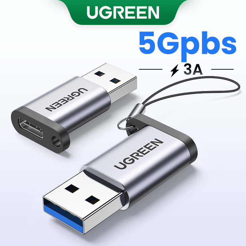 ugreen 50533 bộ chuyển đổi USB 3.0-A sang USB-C M/Fmàu xám