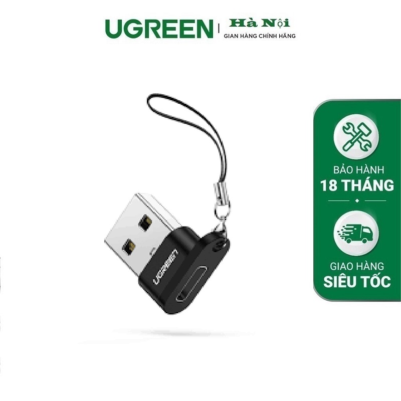 Ugreen 50568 Bộ chuyển đổi USB A Male sang USB-C Female  màu đen.