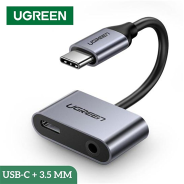 UGREEN 50596 Cáp chuyển đổi USB type-C to 3,5mm hỗ trợ cổng sạc USB-C chính hãng