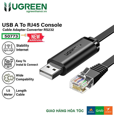 Ugreen 50773 Cáp lập trình Console USB sang RJ45 1.5m