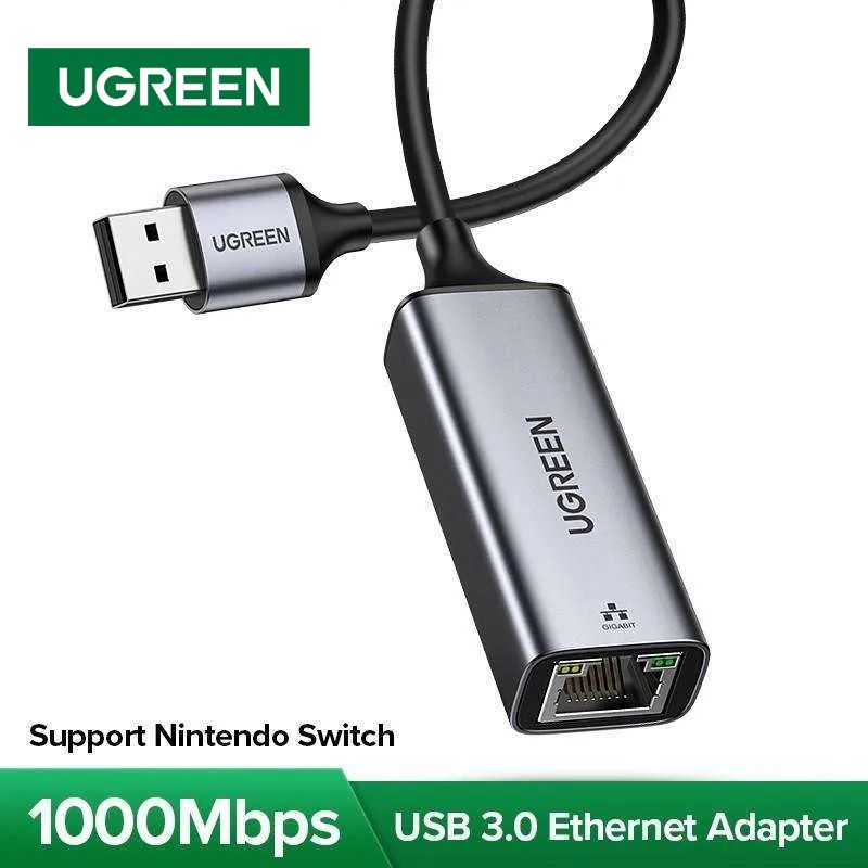 UGREEN 50922 Cáp USB 3.0 to Lan tốc độ đường truyền Gigabit 10/100/1000Mbps
