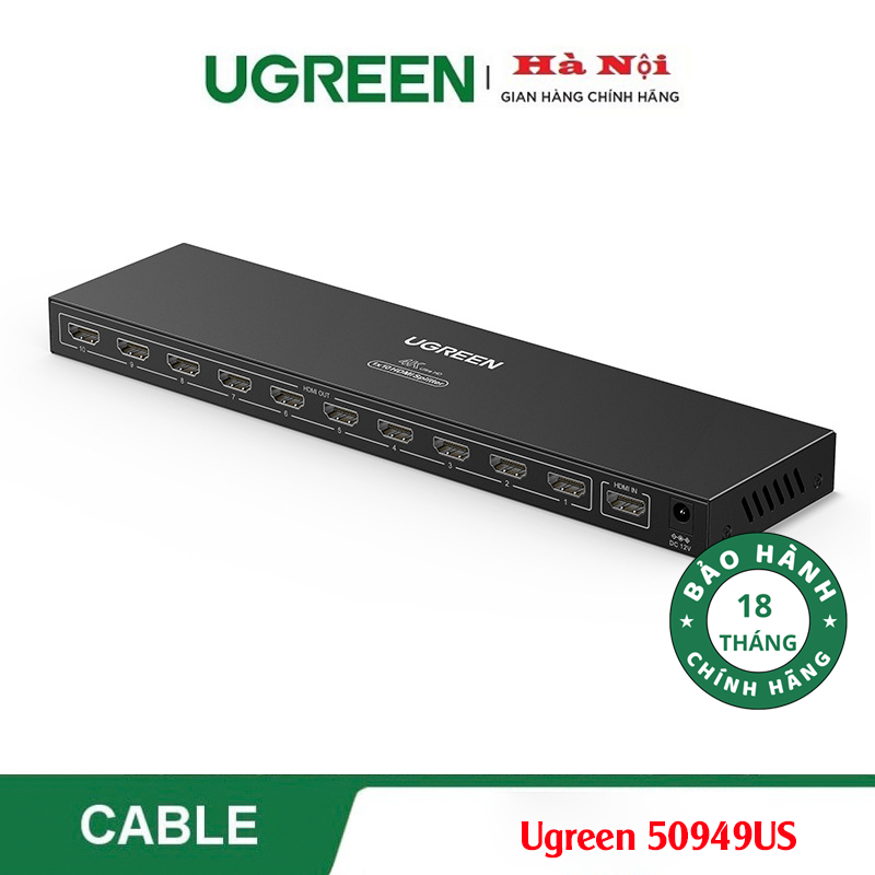Ugreen 50949US,Bộ chia HDMI 1 ra 10 Full HD chính hãng cao cấp