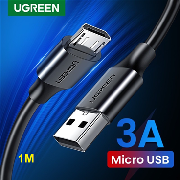 Ugreen 60136  Cáp UGREEN USB 2.0 A to Micro USB Mạ Niken 1m (Đen) chính hãng