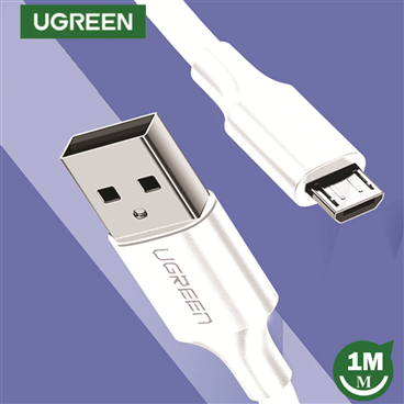 Ugreen 60141  Cáp UGREEN USB 2.0 A to Micro USB Mạ Niken 1m (Trắng)