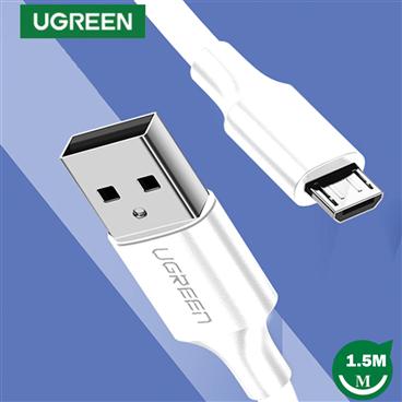 Ugreen 60142  Cáp UGREEN USB 2.0 A to Micro USB Mạ Niken 1.5m (Trắng)