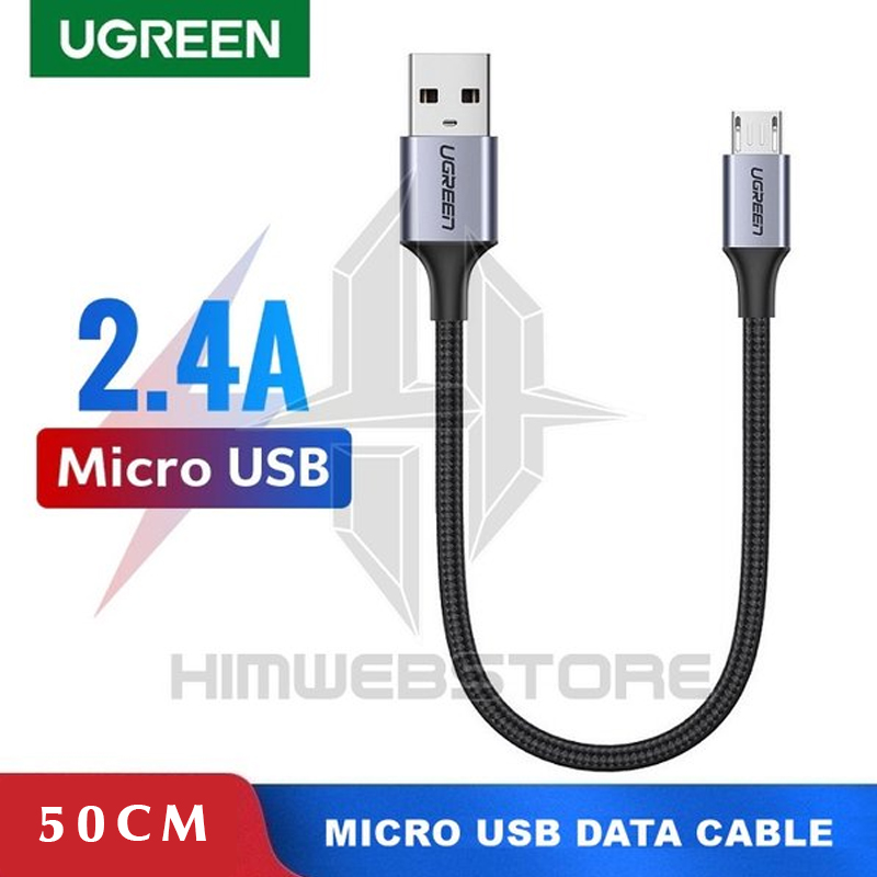 Ugreen 60145 Cáp UGREEN USB 2.0 A to Micro USB Dây nhôm mạ niken 0.5m (Đen)