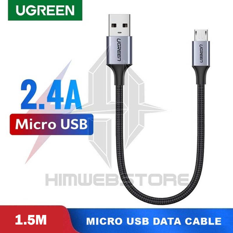 Ugreen 60147  Cáp UGREEN USB 2.0 A to Micro USB Dây nhôm mạ niken 1.5m (Đen)