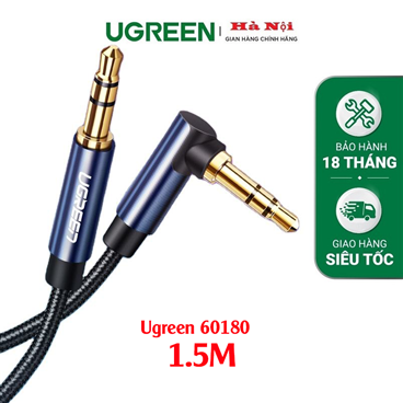 Ugreen 60180 Dây AV 3.5mm (M/M) dài 1.5M (Màu Xanh Đen)