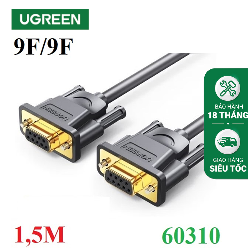 Ugreen 60310 Cáp nối tiếp UGREEN DB9 Female to Female 1,5m