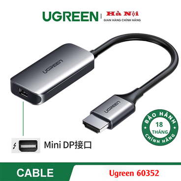 Ugreen 60352, Cáp Chuyển Đổi HDMI to Mini Displayport Hỗ Trợ 4K Cao Cấp