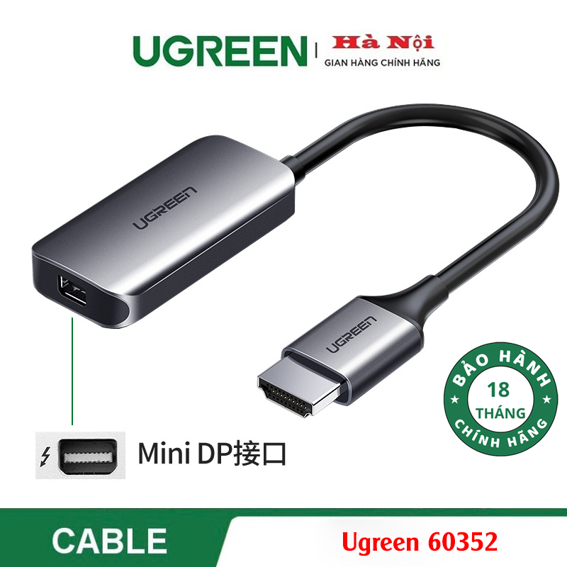 Ugreen 60352, Cáp Chuyển Đổi HDMI to Mini Displayport Hỗ Trợ 4K Cao Cấp