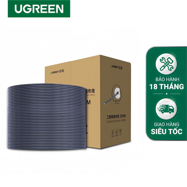 Ugreen 60547 Cáp mạng Cat5e U/UTP cuộn dài 305M 8P8C 24AWG 350MHZ cao cấp