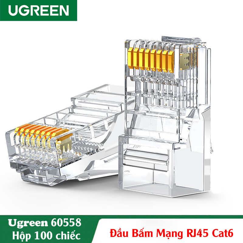 Ugreen 60558 , Đầu bấm mạng RJ45 Cat6 Hộp 100 cái