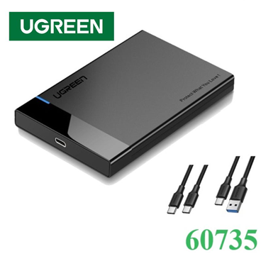 UGREEN 60735 Hộp box đựng ổ cứng 2,5 inch USB-C Sata 5Gbps cao cấp (hỗ trợ 6TB)
