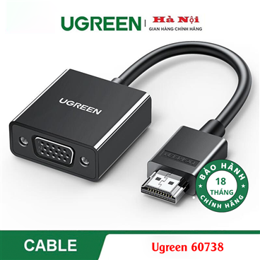 Ugreen 60738, Cáp chuyển HDMI to VGA FullHD 1920*1080@60Hz Cao Cấp Chính Hãng