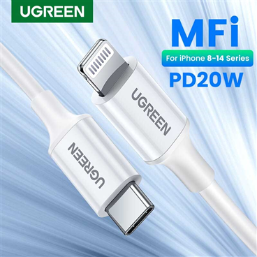 Ugreen 60746 Cáp USB-C to Lightning UGREEN 0.25m (Trắng) chính hãng