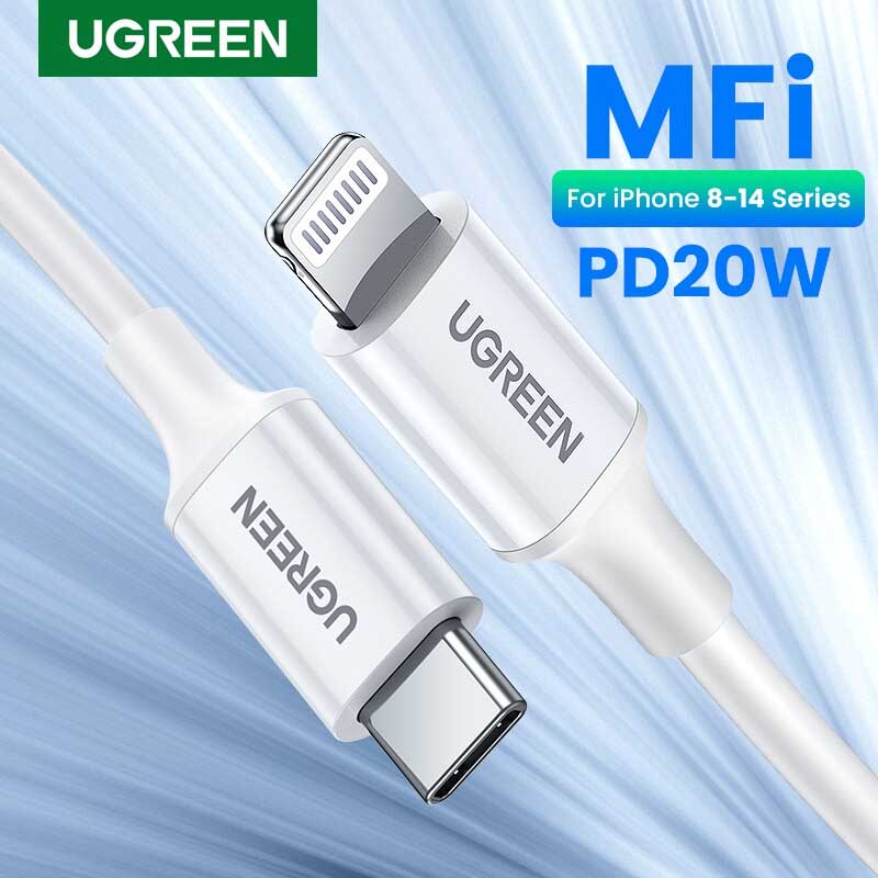 Ugreen 60746 Cáp USB-C to Lightning UGREEN 0.25m (Trắng) chính hãng