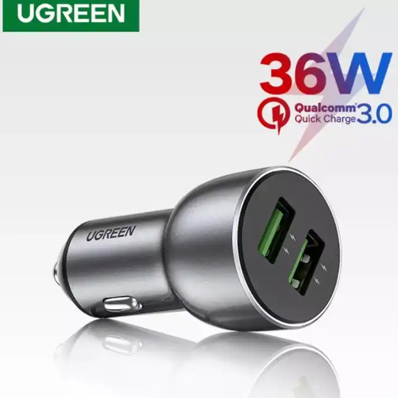 Ugreen 60980  Vỏ Alu Sạc Xe Hơi UGREEN 42.5W (Xanh Đậm)