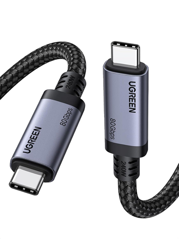 UGREEN 65383 Cáp sạc 240W, truyền dữ liệu 80Gbps, hình ảnh 8K,16K Thunderbolt 5, dài 1M