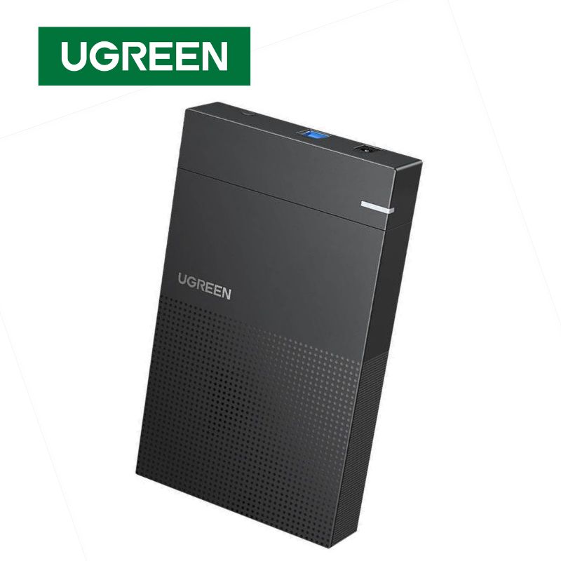 UGREEN 70337 hỗ trợ tối đa 20TB chuẩn cắm EU 5Gbps Màu Đen 3.5 2.5 chuẩn Sata nguồn 12V2A chân tròn