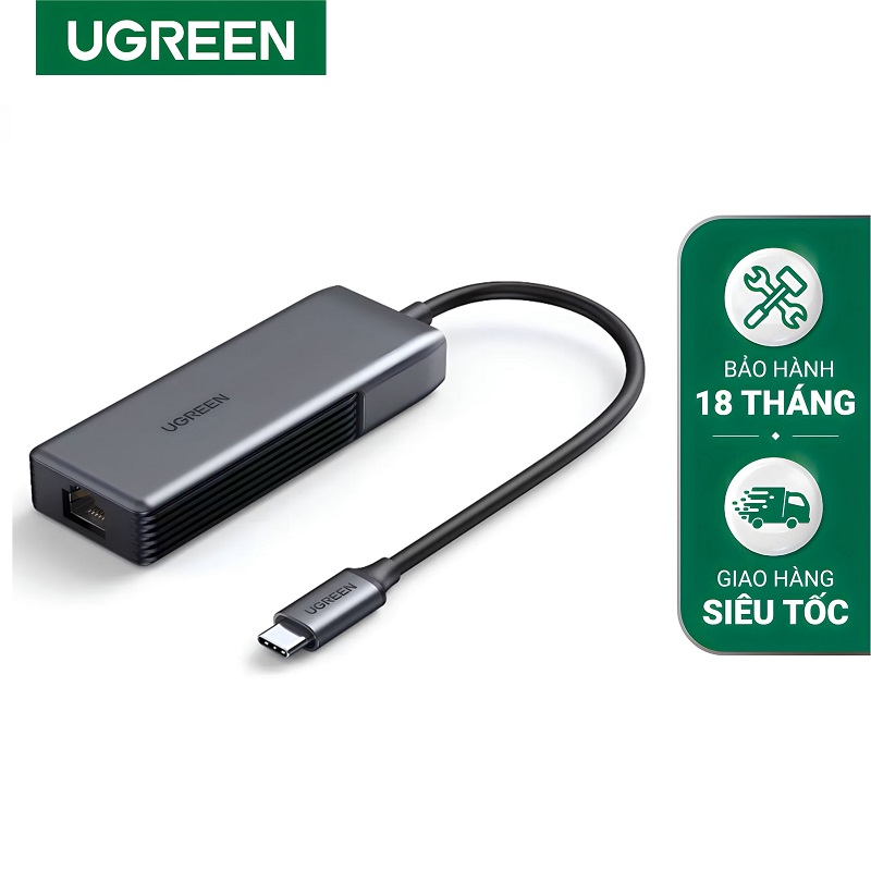 Ugreen 70604 Cáp chuyển USB Type C 3.1 sang Lan 5Gbps cao cấp