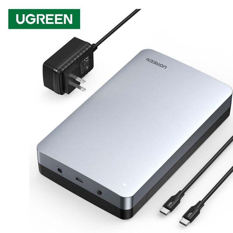 UGREEN 70797 USB type C 3.1 gen2 3.5 inch hộp ổ cứng sata kết nối với máy tính kèm dây cáp 2 đầu C