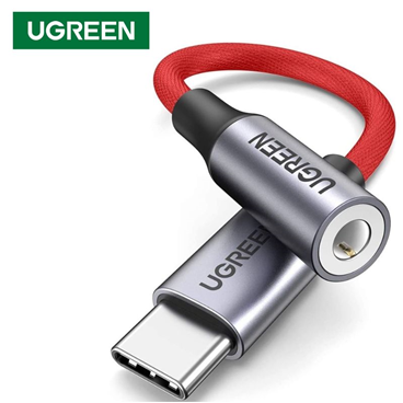 UGREEN 70859 10CM chip DAC Tương thích cho điện thoại Samsung màu đỏ Cáp chuyển đổi tai nghe USB C