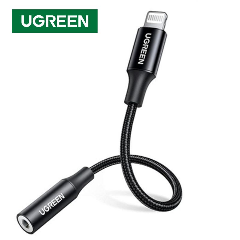 UGREEN 70860 Cáp chuyển Lightning sang Jack Audio 3.5mm dài 10cm