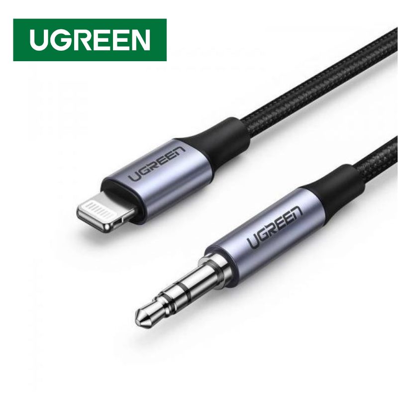 UGREEN 70862 2M Cáp Chuyển Đổi Âm Thanh MFI Lightning Sang 3.5Mm