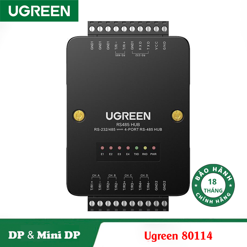 Ugreen 80114, Bộ chia tín hiệu RS232/485 ra 4 cổng RS485 khoảng cách 1200M Chính Hãng