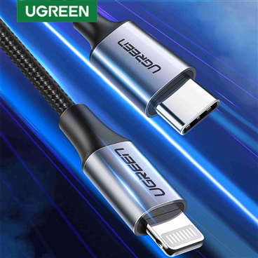 Ugreen 80564 Cáp UGREEN USB-C to Lightning Vỏ nhôm bện 1m (Xanh đậm)
