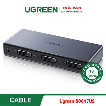Ugreen 80647US, Bộ chia DVI 1 ra 2 chuẩn DVI 24+1 chính hãng hỗ trợ Full HD1080P