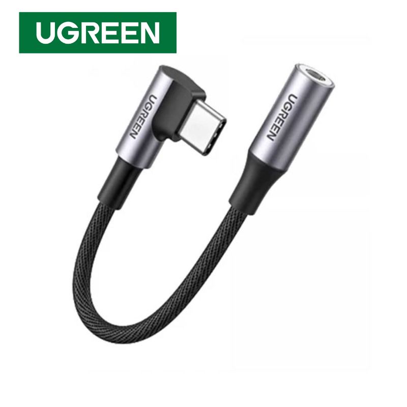 UGREEN 80723 Cáp chuyển đổi USB Type-C bẻ góc 90 sang Audio 3.5mm cao cấp