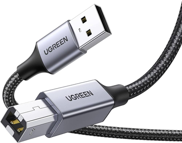 Ugreen 80802 Cáp máy in USB A to USB B US369, dài 1m5, dây dù bọc nhôm cao cấp