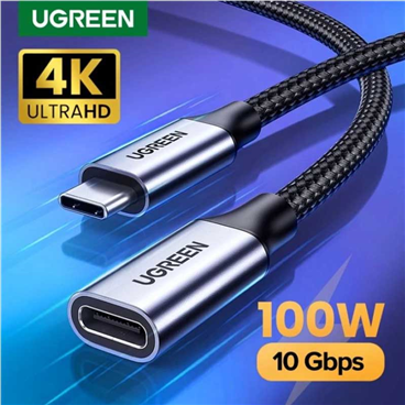 Ugreen 80810 Cáp nối dài USB Type-C 3.1 GEN2 (Male/Female) dài 0,5m dây bọc dù cao cấp