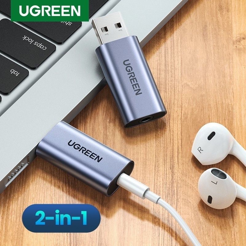 UGREEN 80864 Bộ chuyển đổi âm thanh USB 2.0 sang 3,5mm