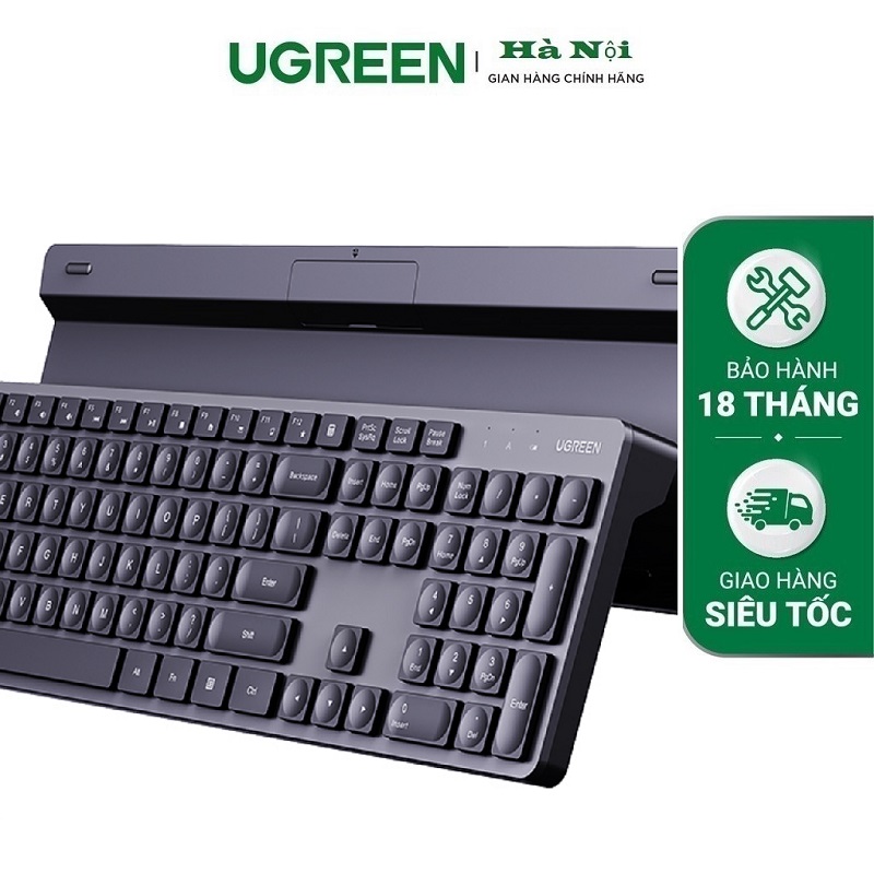 UGREEN 90250 Bàn phím không dây 2.4 GHz màu đen cao cấp