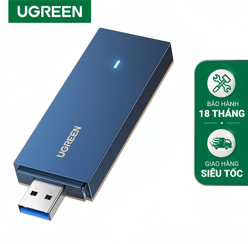 Ugreen 90340 USB phát Wifi băng tần kép 5G và 2.4G tốc độ 1800 Mbps cao cấp