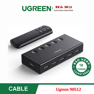 Ugreen 90512, Bộ gộp HDMI chuẩn 2.0 5 vào 1 ra hỗ trợ 4K 60Hz cao cấp chính hãng