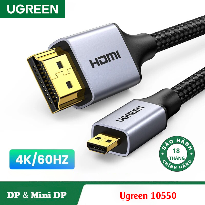 Ugreen 10550, Cáp chuyển Micro HDMI sang HDMI dài 1m hỗ trợ 4K Chính Hãng