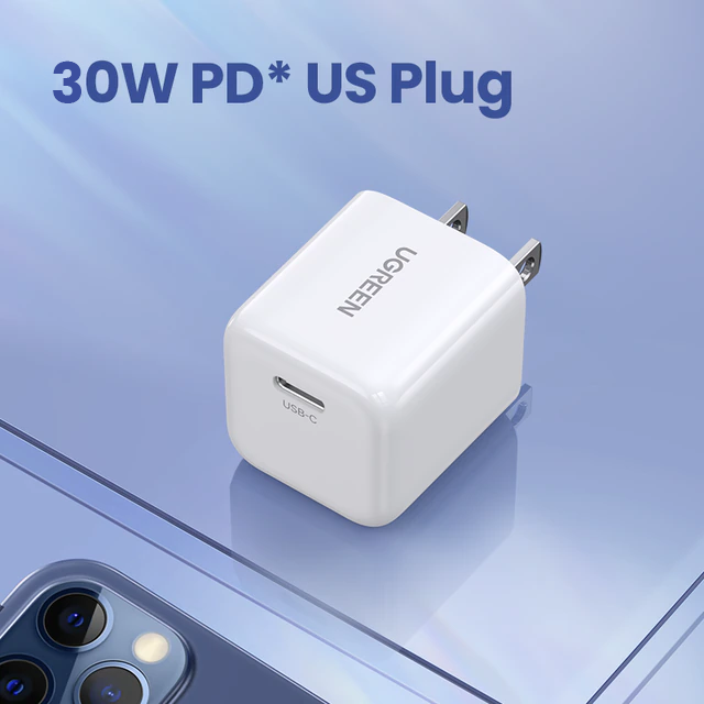 UGREEN Nexode 30W USB-C PD GaN Fast Charger US (White) CD319 15329 cao cấp