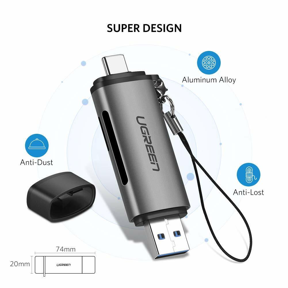 Ugreen 20119 - Đầu chuyển USB A 3.0 2 Đầu Âm Chính Hãng Cao Cấp